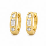 CC Small Hoop Earrings (Cubic Zirconia), 18K Gold Plated